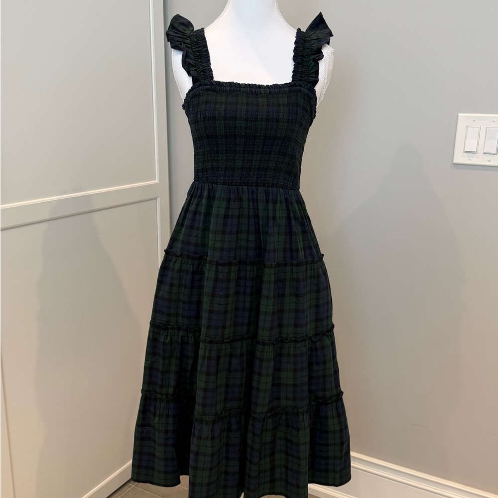 J. Crew Dark Plaid Midi Dress